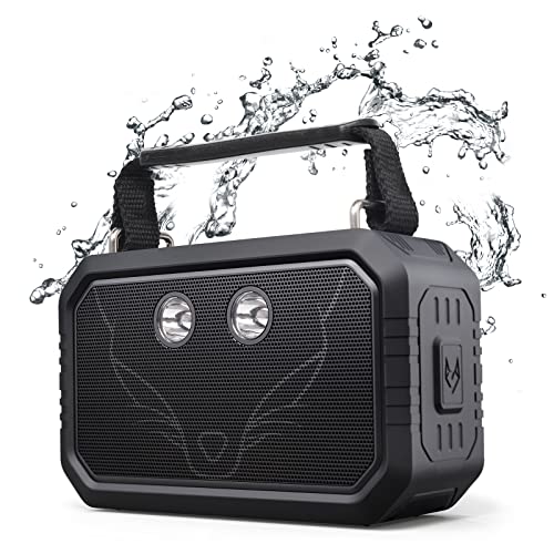 DOSS Traveler Wireless Portable Bluetooth Speakers with Waterproof IPX6, 20W Stereo Sound and Bold Bass, 12H Playtime, Durable Design, Perfect for Outdoor, Travel and more - Black