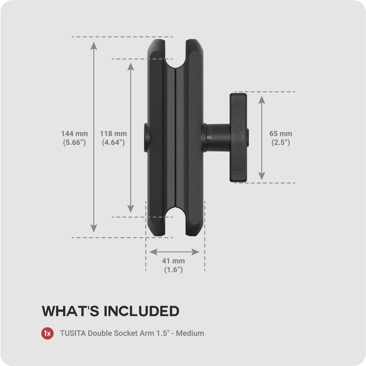 TUSITA Brazo de Doble Encaje Soporte 1.5" - Tamaño C Mediana