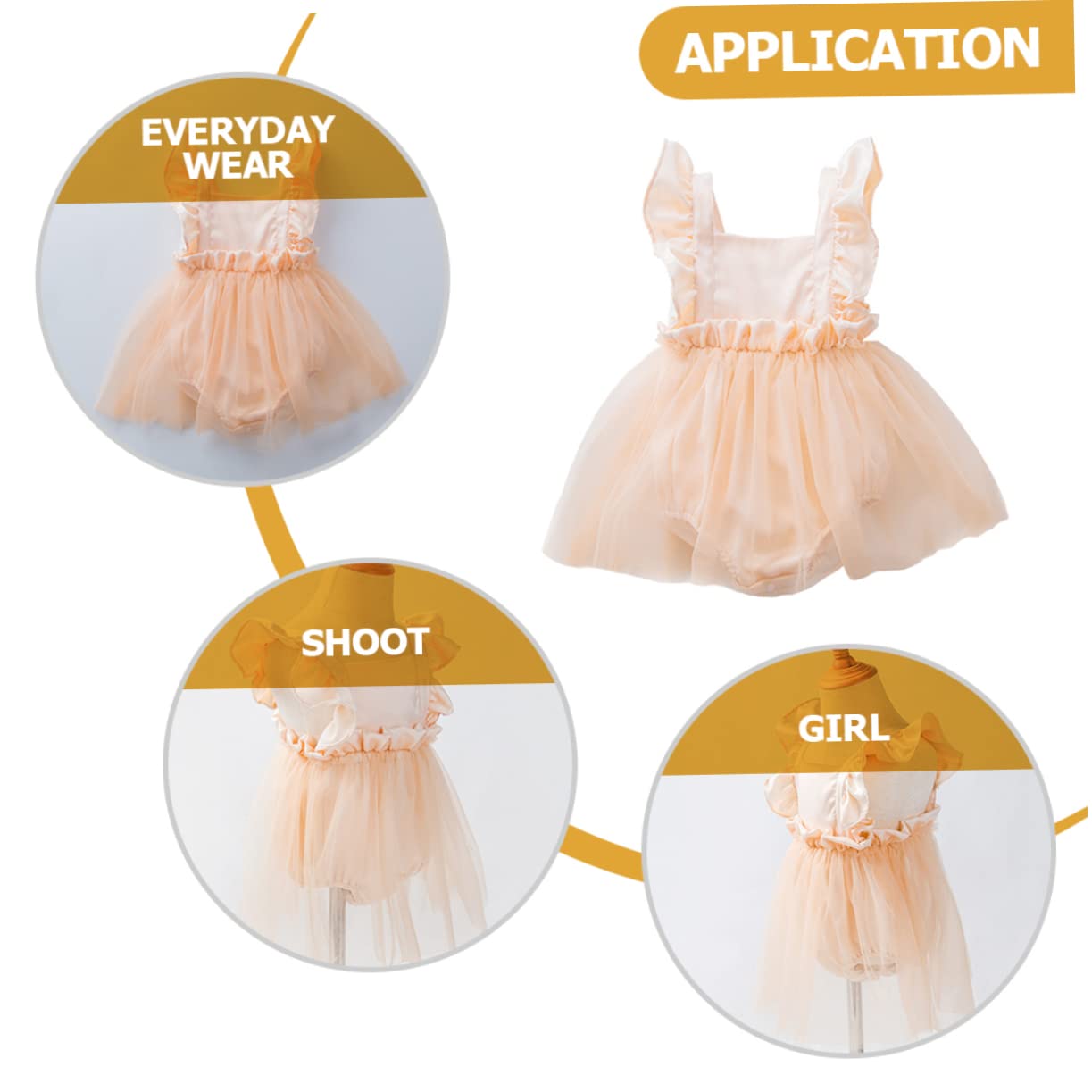 VICASKY Vestido Estilo Mameluco con Manga voladora ropita Bebe Recien Nacido Set Bebe Recien Nacido Vestido de Princesa de Tul s para niñas de tutú de niña Nylon