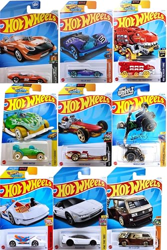 Image of Hot Wheels 1:64 Scale Mainline Basic Car - Pack of 9 (Assorted Model, Color May Vary, Come Random Car)