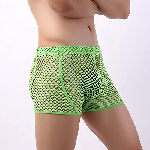 ABAFIP Men Mesh Sheer Fishnet Boxer Briefs Low Rise Semi See Thru Trunks Underwear Breathable Activewear Undershorts3