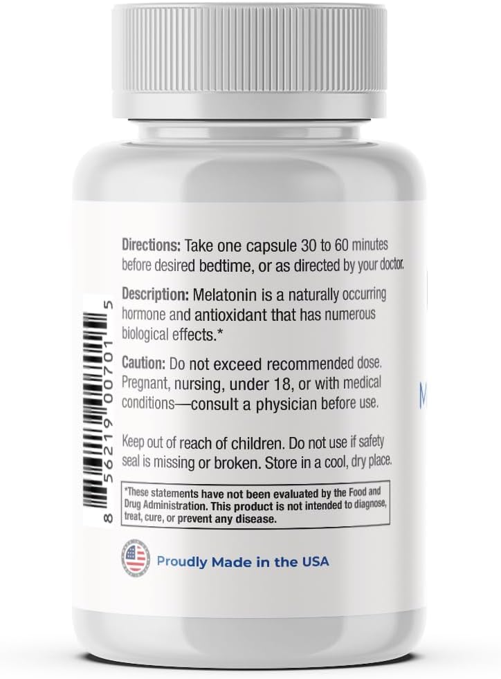 60mg Extra Strength Melatonin MAX - High Dosage Melatonin, Vegan, Non-GMO, Gluten-Free (1-Pack)