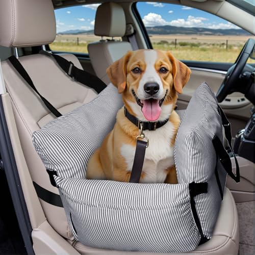 Hundesitz Auto für Kleine/Mittlere Hunde unter 18 kg, Tragbares Autositz Hund mit Sicherheitsgurt...