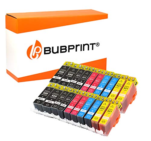 Bubprint Cartuchos Compatible con Canon pgi-520 cli-521 - Negro, 20 Set