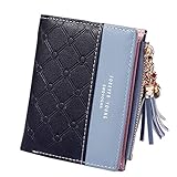 [ENMNM] 財布 レディース 二つ折り ミニ財布 人気 ウォレット カード小銭入れ かわいい おしゃれ 女性用 軽量 通勤 通学 運動用 (ブラック)