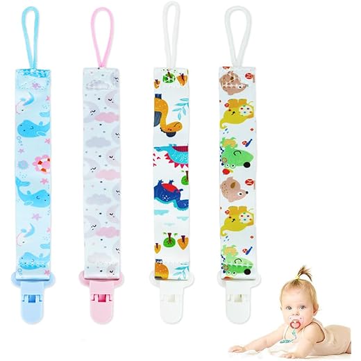SNOWIE SOFT Anti Lost Pacifier Strap Clip 4pcs
