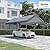 Outsunny 10' x 20' Party Tent and Carport, Height Adjustable Portable Garage, Outdoor Canopy Tent 8 Legs Without Sidewalls for Car, Truck, Boat, Motorcycle, Bike, Garden Tools, Gray
