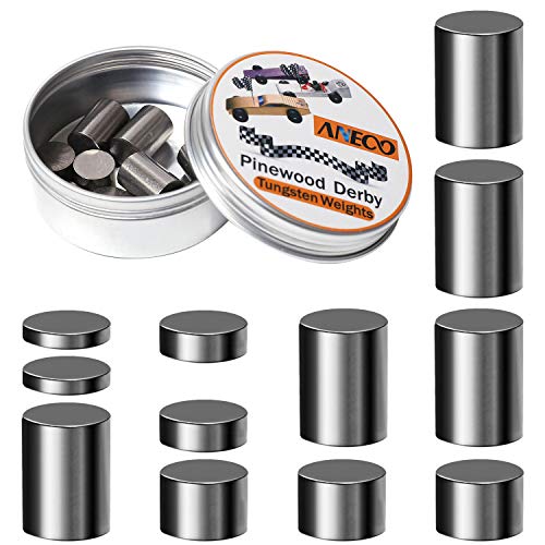 Aneco 3.625 Ounce Tungsten Weights Pinewood Derby Weights Pinewood Derby Car Weights Cylinders