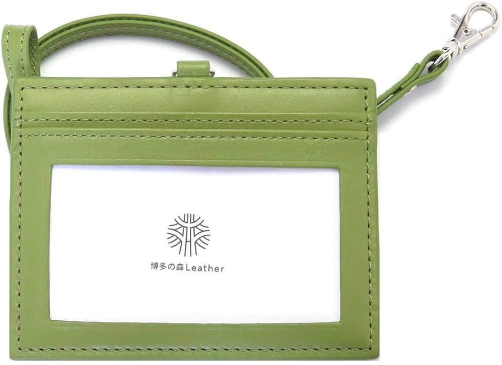 Amazon.co.jp: HAKATA NO MORI LEATHER 本革 両面 クリア IDカード