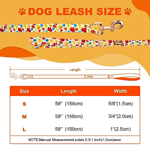 Image of Tunkoo Autumn Charm Dog Leash with Metal Buckle - Durable, Stylish, and Perfectly Sized for Fall Season Daily Walking S