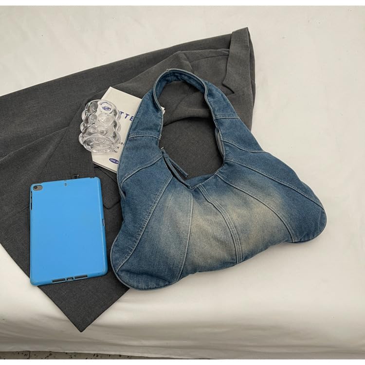Borsa a Spalla Donne A Tracolla in Denim retrò con Gradiente di Jeans Classa A Assi