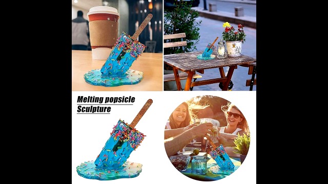 Figura decorativa paleta derretida de resina miniatura 7