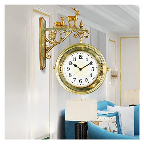 Horloge murale double face rotative en 3D avec mouvement muet de montre animal