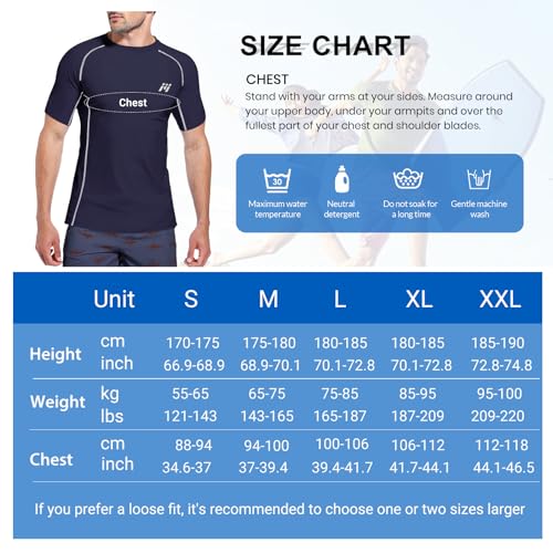 MEETWEE Camiseta Natación Hombre, UV Manga Corta/Larga Rash Guard Camiseta de Protección UPF 50＋Secado Rápido Deportes Acuáticos Surf Natación Verano - imagen 6