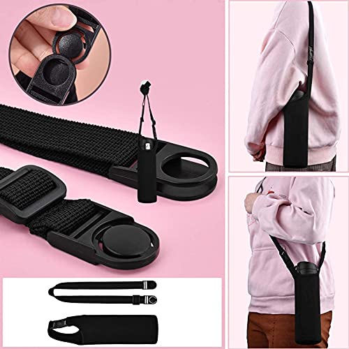 Zwart Water Cup Beschermhoes met verstelbare riem Draagbare opknoping Waterfles Cover Tas Travel Waterfles Accessoires… - Afbeelding 3