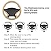 HAOKAY Premium Car Black Bling Steering Wheel Cover for Women Girls, Cute Leather Diamond Steering Wheel Cover with Crystal Rhinestones, Breathable, Universal Fit 14.5-15 Inch Bling Car Accessories