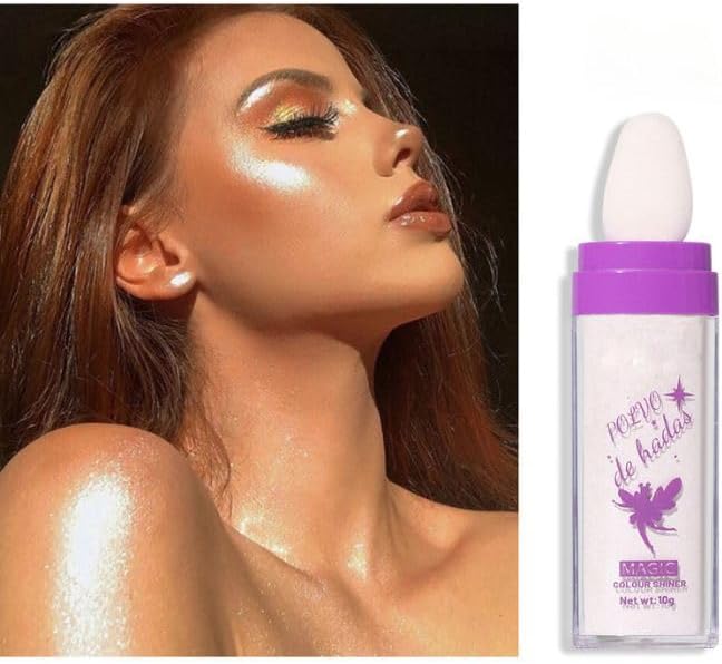 MEI StylishFairy Dust Magic Color Shiner Multi Face Highlighter - Use Sparkle for Cheeks, Eyes, Lips, and More Shimmer - Suitable for All Skin Types (Silver, One Size)
