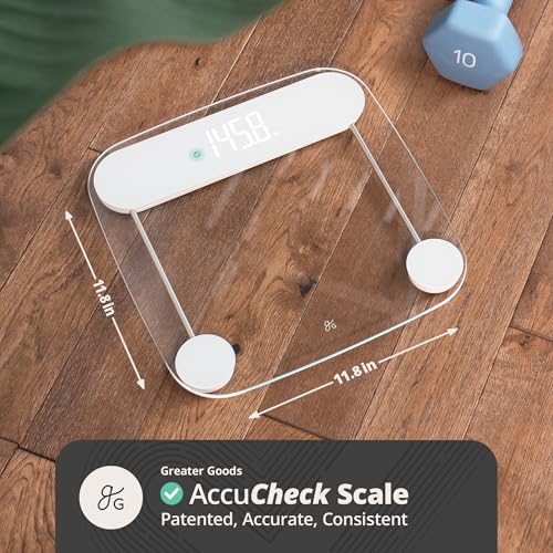 Image of Greater Goods AccuCheck Digital Bathroom Scale for Body Weight (Clear)