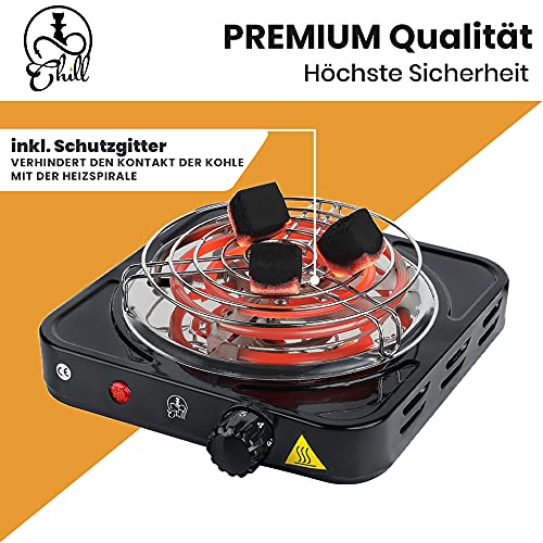 Chill Shisha elektrischer Kohleanzünder mit 1000W Kohlebrenner Heizplatte Brenner inkl. Schutzgitter für Shisha Kohle… – Bild 4