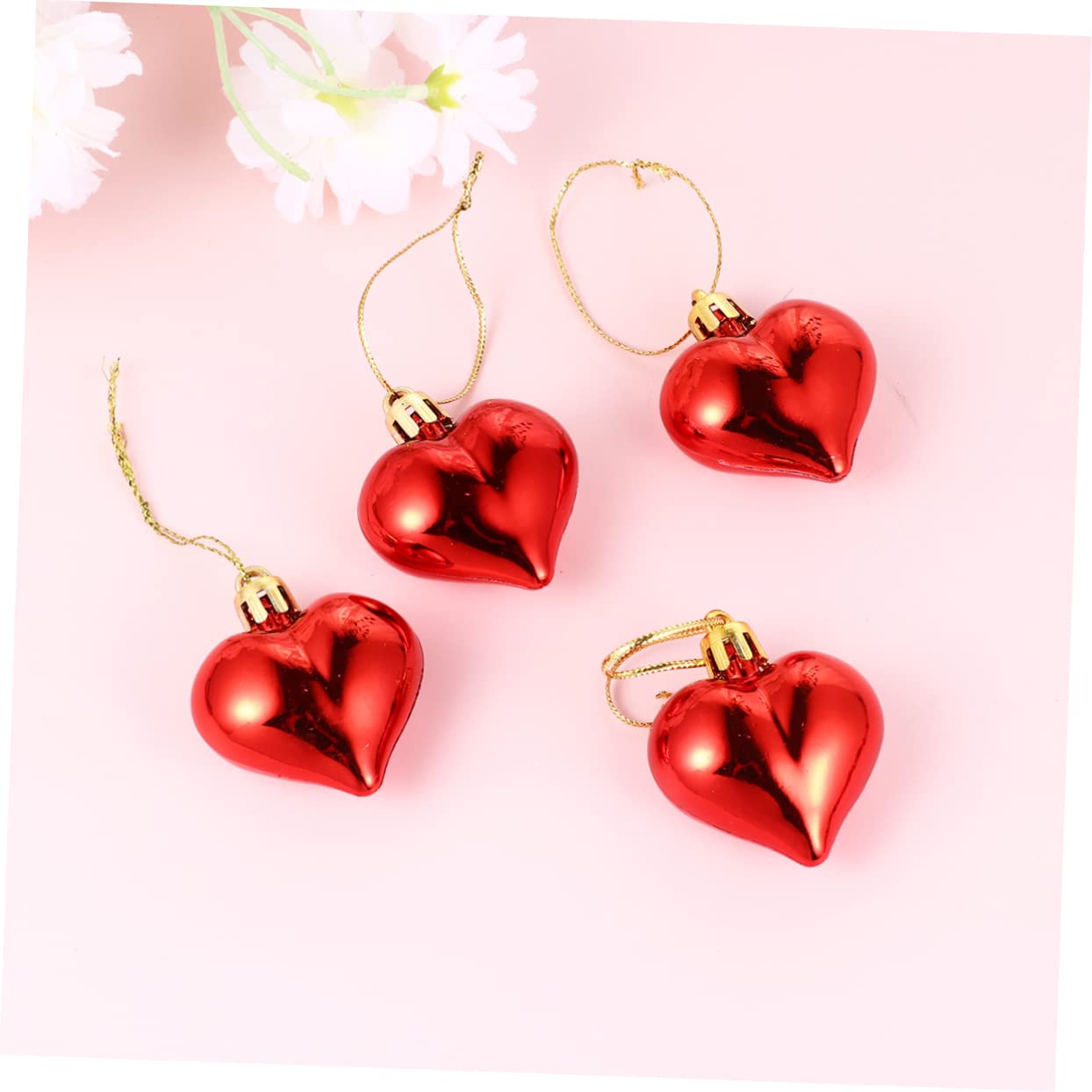 DECHOUS 3 Sätze Romantische Herz Hängedekorationen Rote Love Heart Ornamente Für Hochzeit Valentinstag Und Partys Hängende Verzierungen Für Zuhause Und Feiern 36 Stück * 3