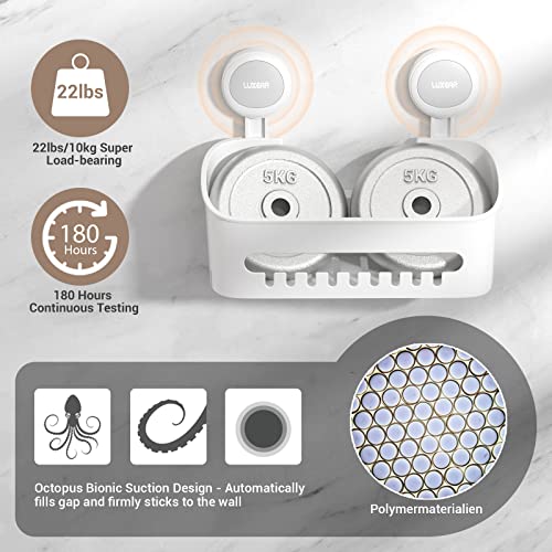 4 Packs Shower Caddy Suction Cup Set - Shower Shelf+Soap Dish+Suction Hooks - One Second Installation No-Drilling Removable Powerful Waterproof Diy Shower Organizer For Inside Shower Bathroom Kitchen #TOP3