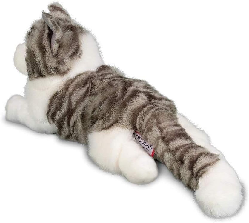 Douglas Smokey Gray Cat Plush Stuffed Animal – 19-Inch Soft & Realistic Gray and White Tabby Plush Toy for Kids, Toddlers & Cat Lovers