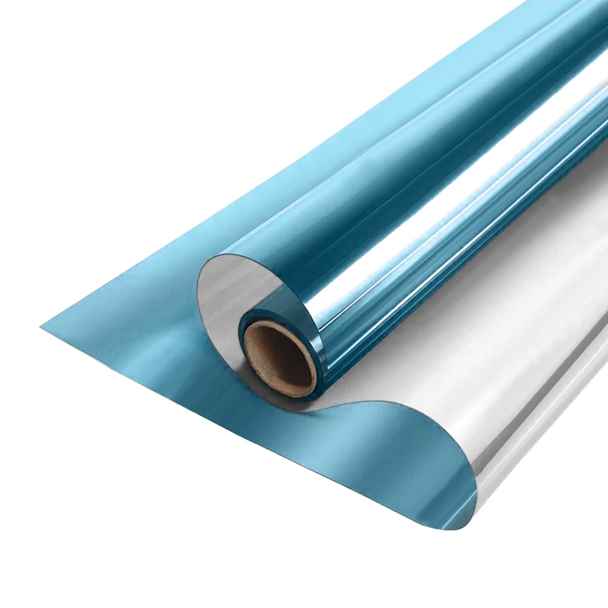 MOCNT Window Tint Film One Way Mirror Film Reflective Glass Tint Privacy Film Heat Insulation Sun Block Sticker Solar Protection Glass Film Light Blue Silver 60cmX200cm