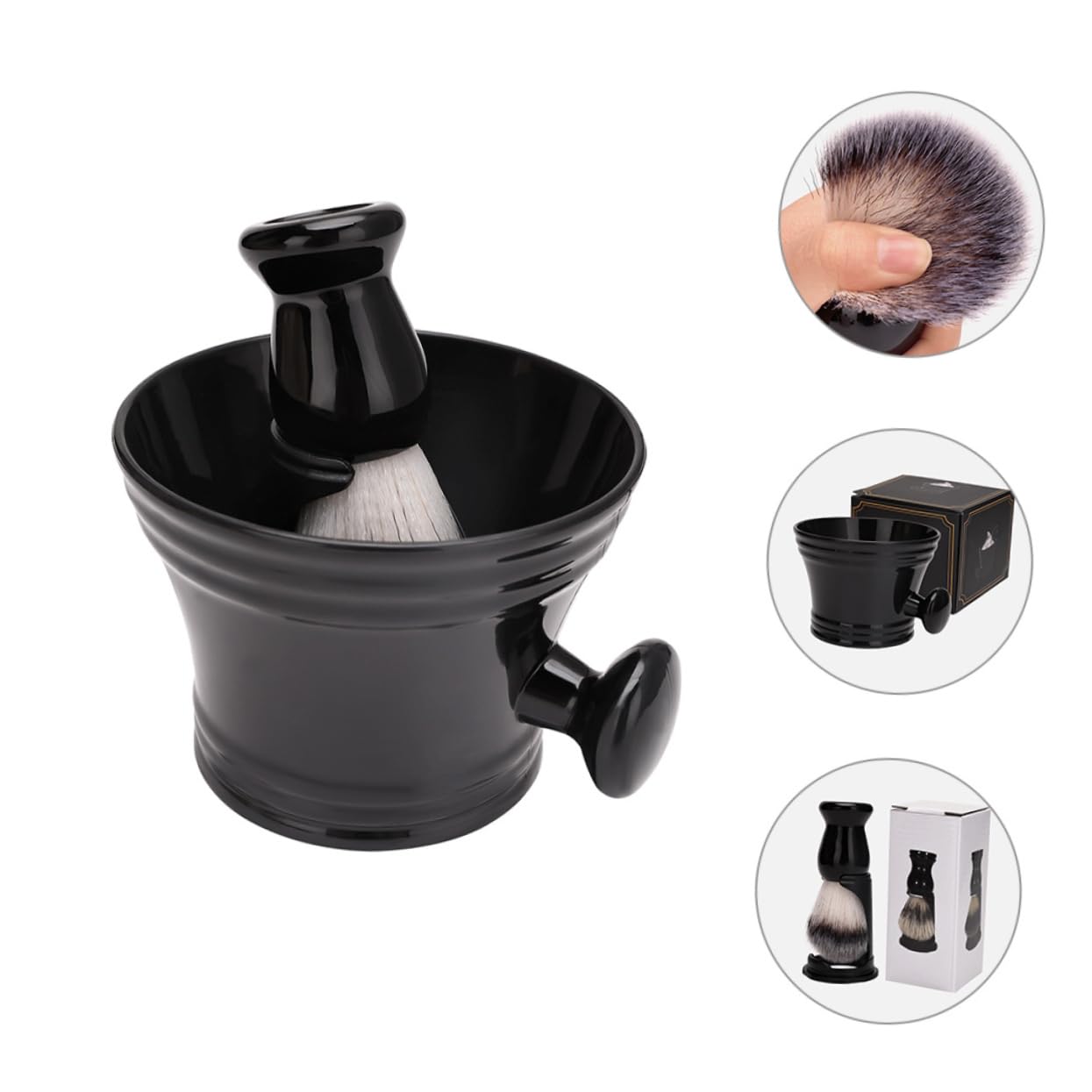 1set Shaving Brush and Bowl Kit for Men Includes Beard Brush Large Lathering Bowl and Convenient Stand for Daily Grooming Routine