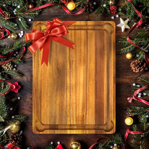 Tabla de cortar de madera de Acacia 43x33x3.8 cm miniatura 2