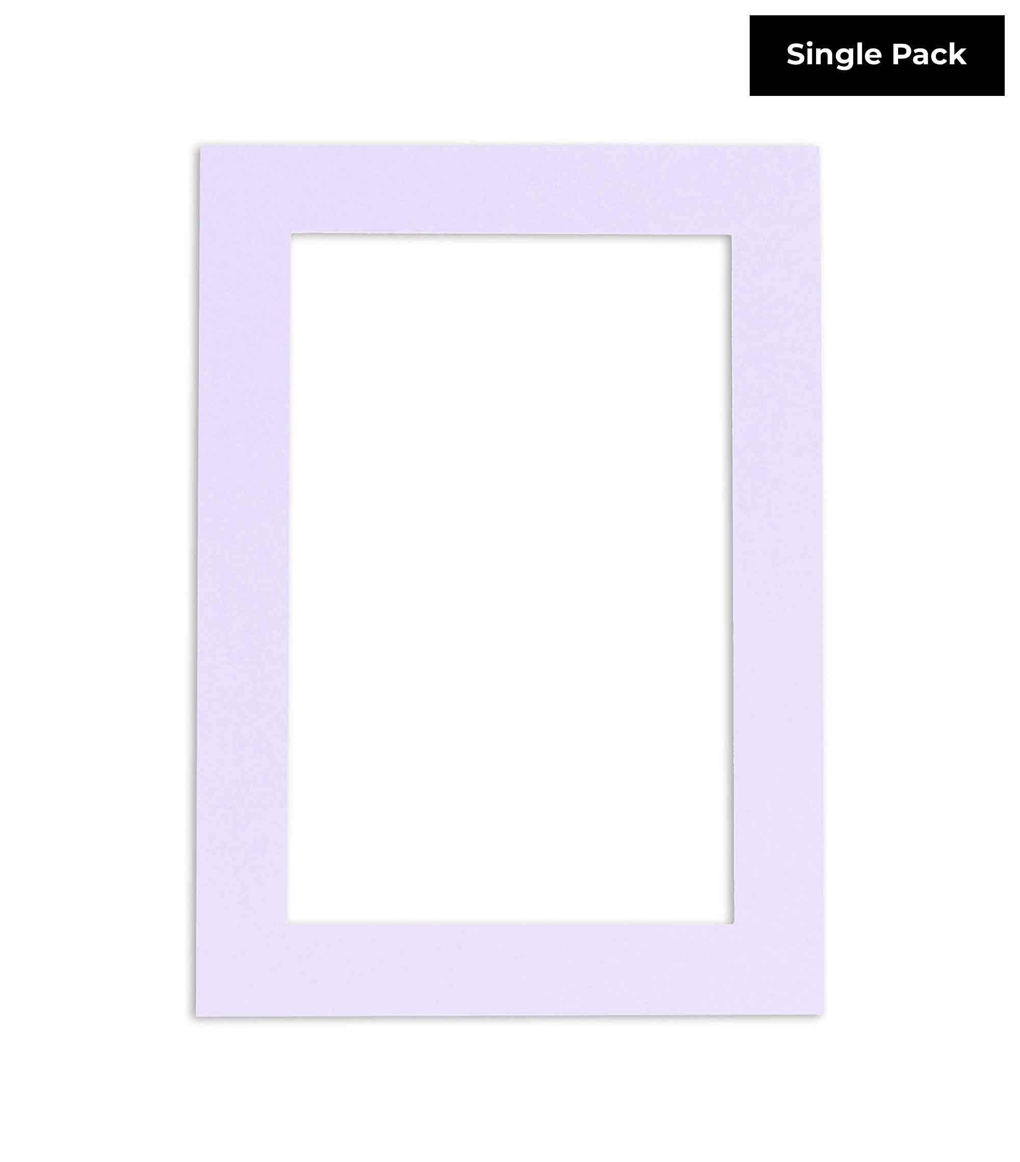 8.5x11 Mat Bevel Cut for 7x9 Photos - Acid Free Light Purple Precut Matboard With Backing Board and Crystal Clear, Self Seal Photo Mat Bag - For Pictures, Photos, Framing - 4-ply Thickness