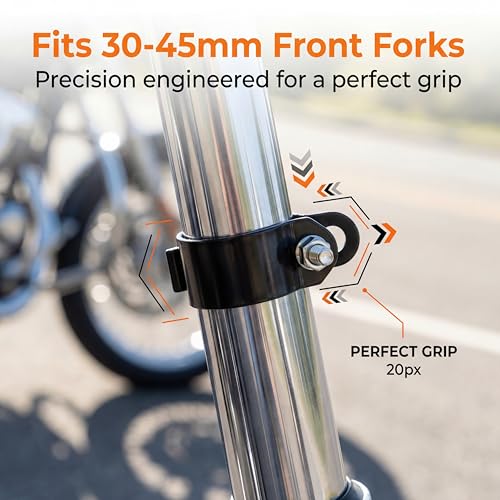 Image of ANKIA 1 Pair Universal Metal Motorcycle Turn Signal Indicator Light Bulb Lamp Mounting Brackets Clamp Holder Support for 30-45mm Front Fork Accessories (Turn Signal Brackets-Black)