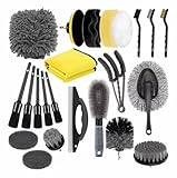 Blina LAMGOA【23 Piezas】 Juego de Cepillos para Limpieza de Coches,Kit de Lavado para Interior,Cepillo de Limpieza para...