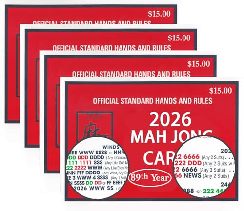 Cartes Mah Jong 2025 révision officielle grand format pour vos soirées de jeu