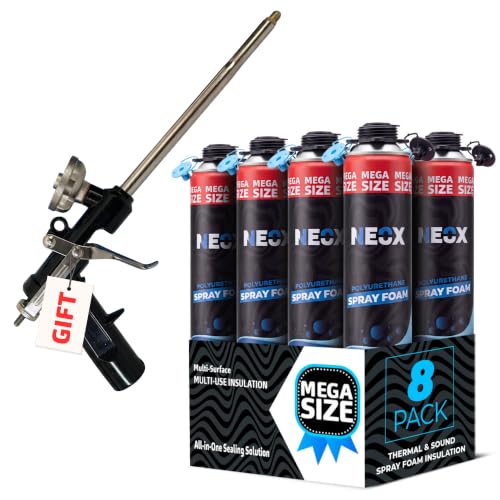Neox Closed Cell Spray Foam Insulation, 8 x 29.6 Oz High Density Foam