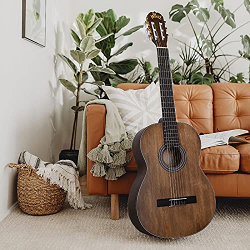 Winzz Guitare Classique Adulte Débutant, Guitare Classique 4/4 Nylon avec 7 Accessoires (39 Pouces, Marron Matte) - Les Beatles, Paul McCartney, John Lennon, RIngo Starr, George Harrison Winzz Guitare Classique Adulte Débutant, Guitare Classique 4/4 Nylon avec 7 Accessoires (39 Pouces, Marron Matte) – Image 3