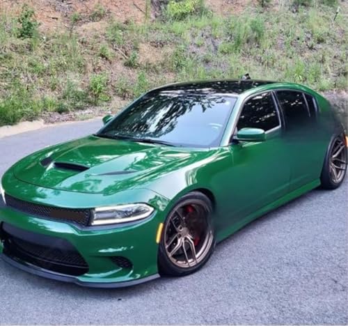 Image of Dark Green Glossy Car Wrap Vinyl Car Wrap, Bubble Free Self Adhesive Car Vinyl Wrapping Sheet for Cars and Motorbikes (24 x 62 inch)