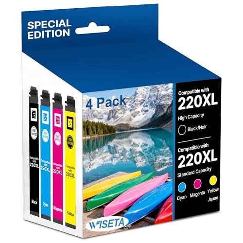 Image of 220XL Ink Cartridges Remanufactured for Epson 220 XL 220XL Ink Cartridges for Epson Printer to Use with WF-2760 WF-2750 WF-2660 WF-2650 WF-2630 XP-424 XP-420 XP-320 (Black Cyan Magenta Yellow) 4 Pack