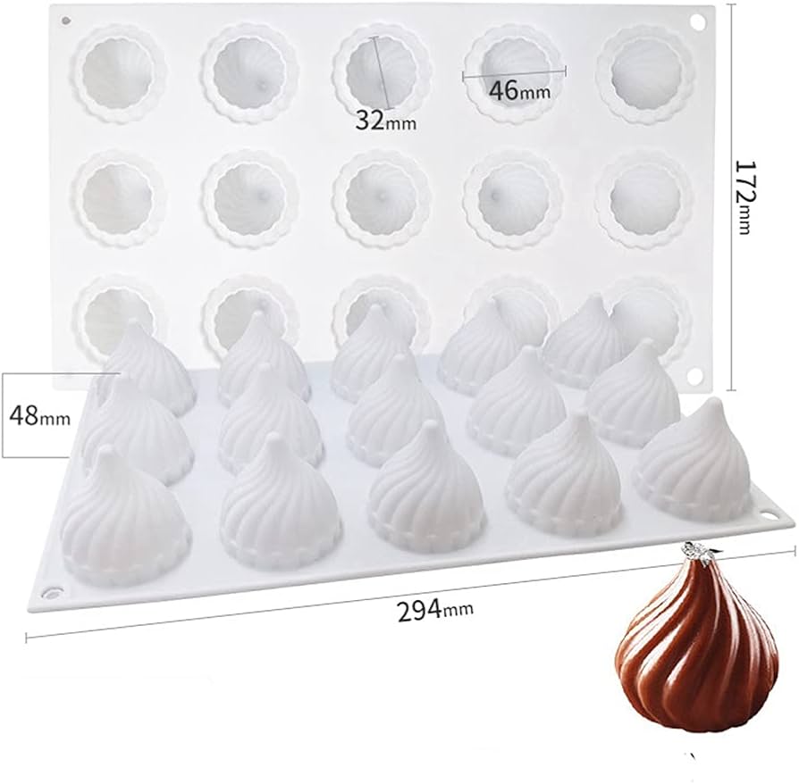 シリコン型 15個 玉ねぎ型 ムースケーキ チョコレート型 製菓 お菓子作り Amazon.co.jp: 15個穴コーン 渦巻き玉ねぎ シリコンケーキ型 キッチン