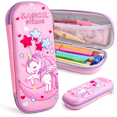 Image of Zest 4 Toyz Unicorn Pencil Case for Kids Pencil Pouch Large Capacity Storage Box School Supplies for Girls & Boys -Pink Color