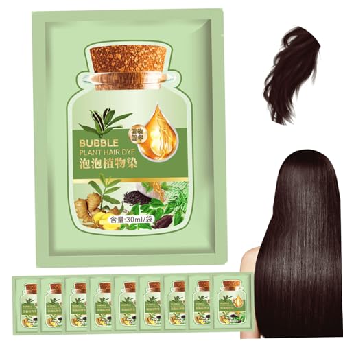 10 PCS Natural para el cabello para el cabello de larga duración de 30 ml de tinte de de burbujas Extracto de burbujas de para mujeres de color gris salones para hogar (verde azul
