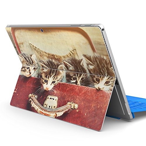 igsticker Surface pro7 (2019) pro6 pro2017 pro4 専用 スキンシール サーフェス ノートブック ノートパソコン カバー ケース フィルム ステッカー アクセサリー 保護 008717 アニマル 写真 猫 ネコ