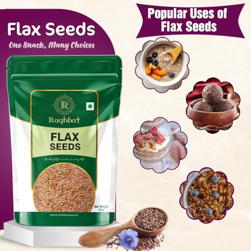 Image of Raghbat Flax Seeds, 500g, Rich in Protein & Dietary Fibre, Source of Iron