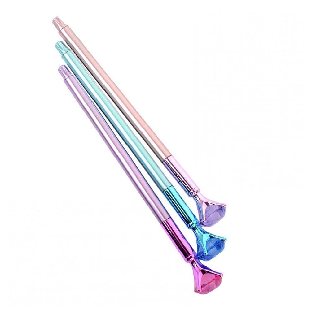 Tossper Black,Random 2Pcs Crystal Ball Ballpoint Pen, Funky Design With Large Diamond, Writing Pen For Stationery Student Office Supplies (Black Ink)