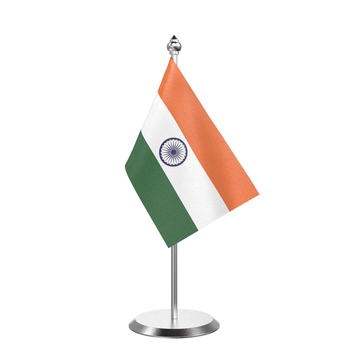 The Flag Company Indian Flag Single Stainless Steel Stand for Home and Office Desk-image-48
