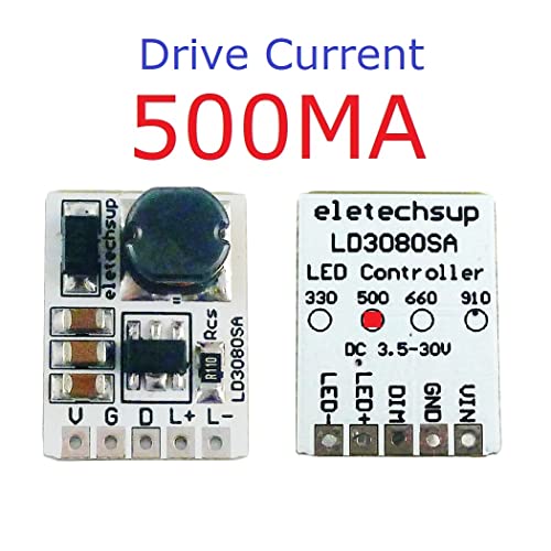 Eletechsup 20W DC 3.7-30V PWM ON/Off Control LED Driver Module 500MA Constant Current for Flashlight Headlight Emergency Light (1)