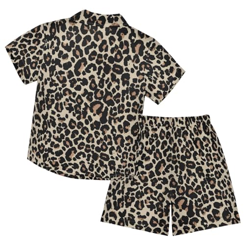 Image of CaTaKu Hawaiian Shirts for Boys 2 Pieces Button Down Shirt Short Sleeve and Short Set Kids Summer Outfits 3-10T