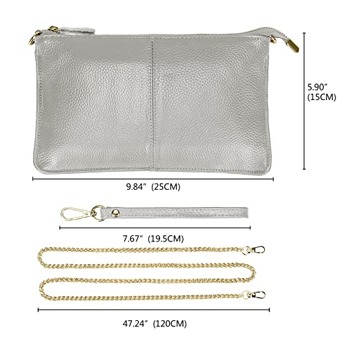 Image of Uromee Wristlet Wallet Clutch Purses for Women Genuine Leather Crossbody Bag Handbag with Detachable Shoulder Chain