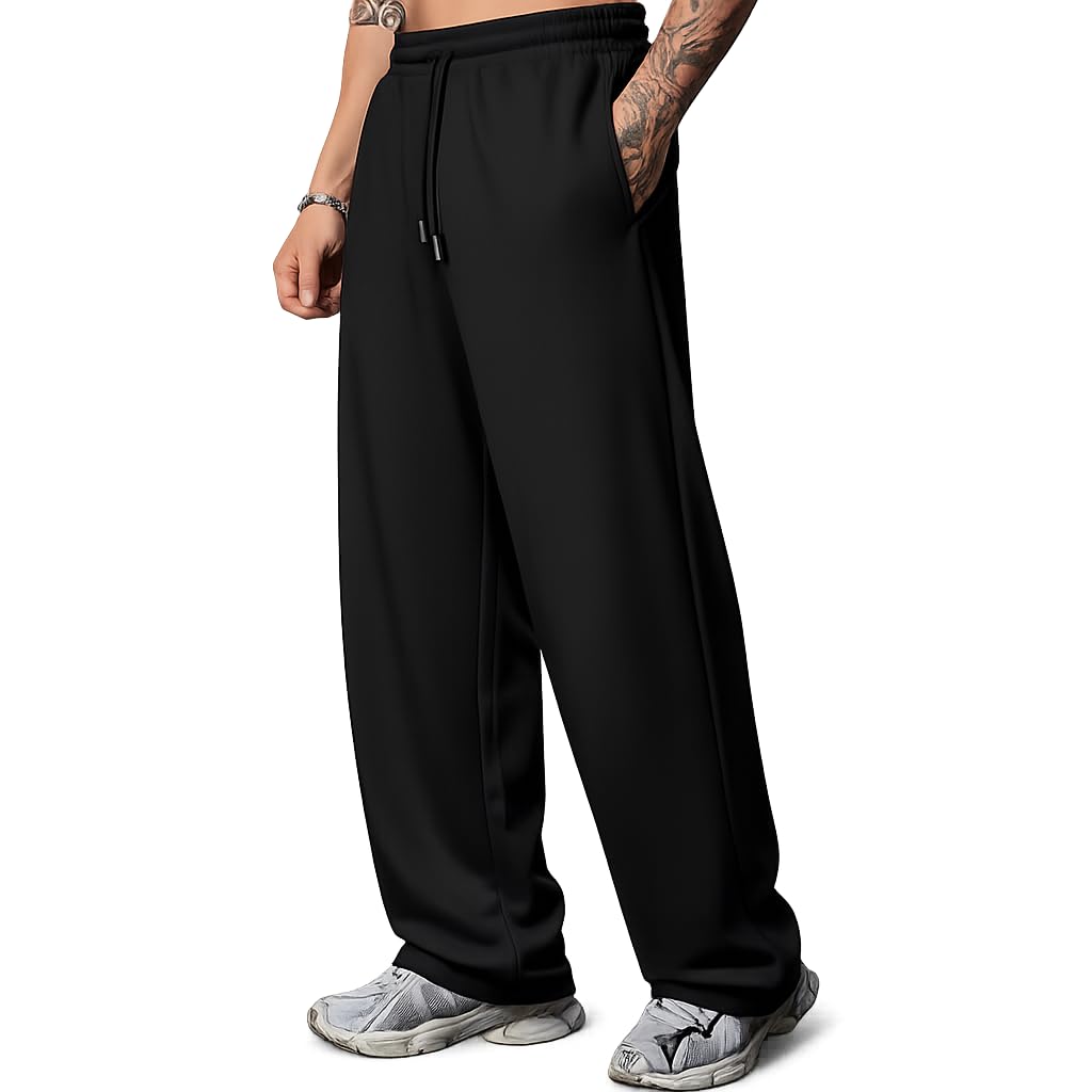 Men's/Unisex || Open Bottom || Stretchable || Drawstring Bottom Drawstring Pure Cotton Stretchable Baggy Jogger Pants-picture-28
