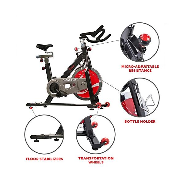Sunny-Health-Fitness-Indoor-Cycling-Exercise-Bike-with-Heavy-49-LB-Chrome-Flywheel-SF-B1002C Sunny Health & Fitness Indoor Cycling Exercise Bike with Heavy-Duty 49 LB Chrome Flywheel, Stationary Bike with Customizable Comfort with 275 LBS. Max Weight - SF-B1002