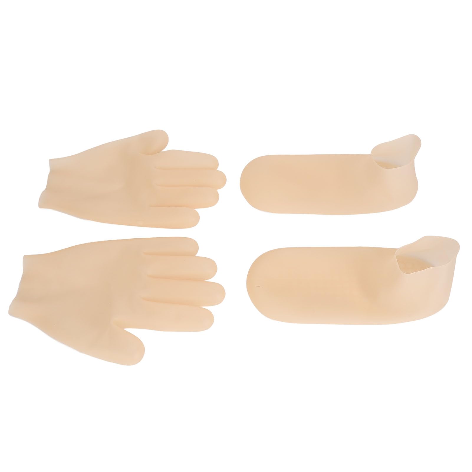 Jauarta Moisturizing Gel Gloves Socks Silicone Exfoliation Hydrating Gel Gloves Sock for Foot Care Skin Color